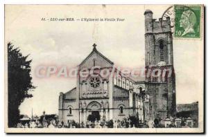 Postcard Old Luc sur Mer the church and the old tower