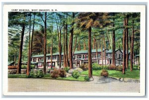 1945 Camp Wawona Building Pathway Trees West Swanzey Hampshire Vintage Postcard