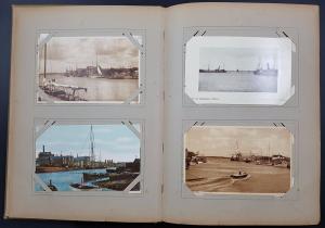 Vintage Tuck Postcard Album, 112 Cards, Much Poole & Bournemouth Most pre 1930  