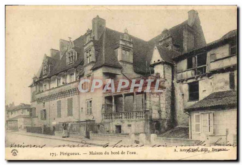 Old Postcard Perigueux House waterfront