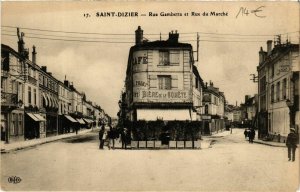 CPA AK SAINT-DIZIER Rue Gambetta et Rue du Marché (864693)