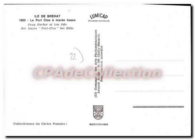 Modern Postcard ISLAND BREHAT Port closed