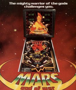 Mars God Of War Pinball Flyer 1981 Original UNUSED Foldout Brochure Retro Game