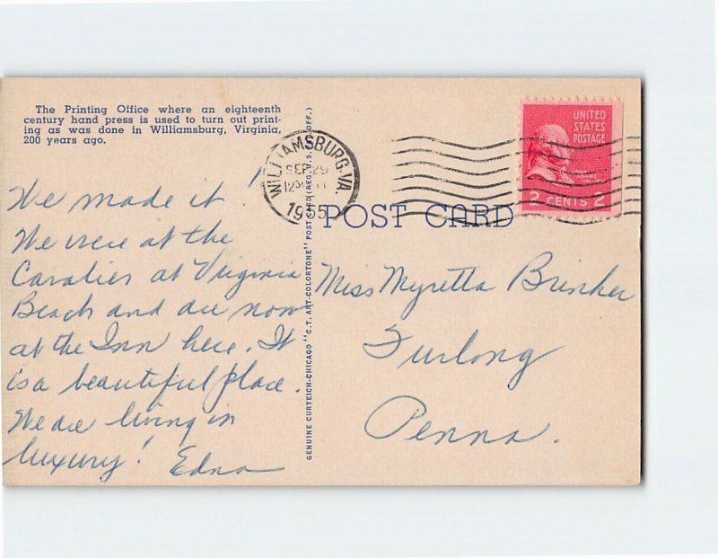 Postcard Printing Office, Williamsburg, Virginia
