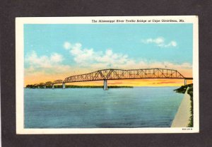 MO Mississippi River Bridge Cape Girardeau Missouri Postcard