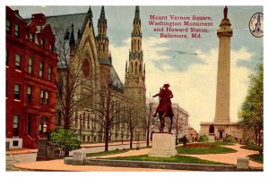 Postcard MONUMENT SCENE Baltimore Maryland MD AQ8976