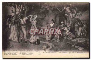 Old Postcard En Provence La Farandole by Valere Bernard