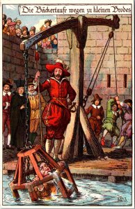 Die Bäckertaufe Wegen Zu Kleinen Brodes Medieval Torture Vintage Postcard C029