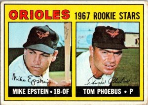 1967 Topps Baseball Card Mike Epstein Tom Phoebus Baltimore Orioles sk2058