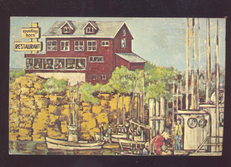 DEPOE BAY OREGON SPOUTING HORN RESTAURANT VINTAGE ADVERTISING POSTCARD