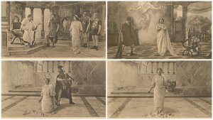 B588 Lot of 4 vintage fine art postcards Life of Saint Cecilia