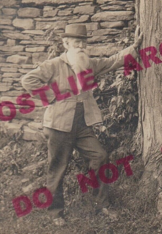 Roxbury NEW YORK RPPC c1910 POET NATURALIST Nature JOHN BURROUGHS Posing NY