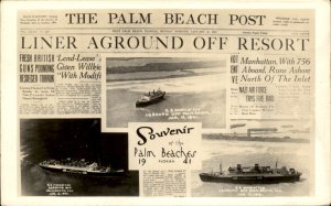 Palm Beach FL Florida Post Newspaper Jan 18 1941 Real Photo Vintage Postcard