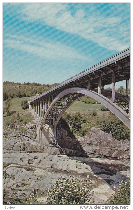 Aluminum bridge over Saguenay River , SHIPSHAW , Quebec , Canada , 50-60s