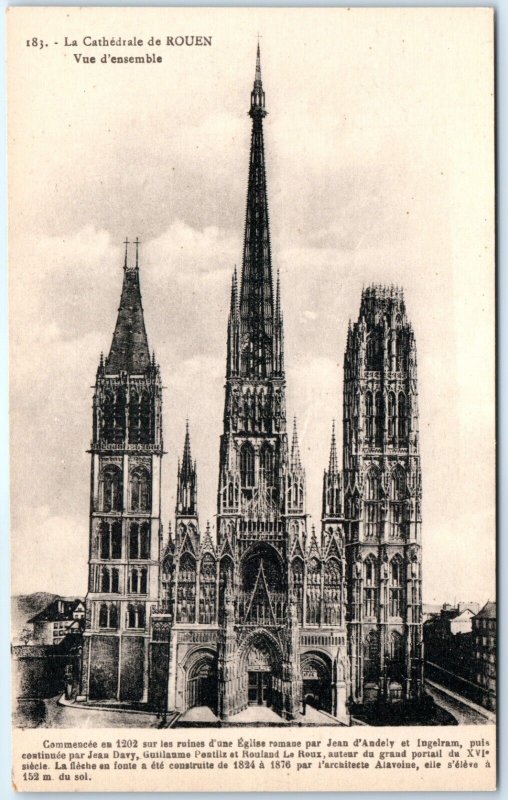 c1920s Normandy, France Notre-Dame Rouen Cathedral Postcard Catholic Church A70