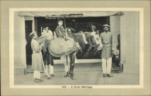 Ethnography India Native Wedding Scene Costumes Horse c1910 Postcard