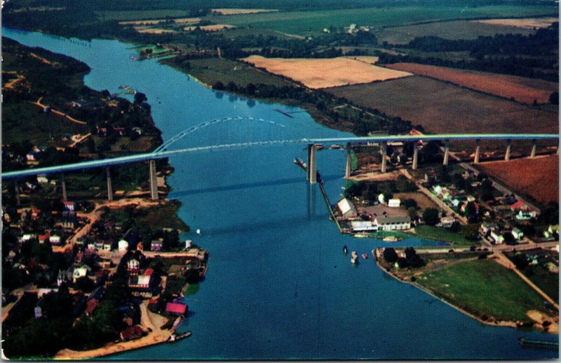 Vtg 1950s Chesapeake City Bridge Wilmington Delaware DE Unused Postcard