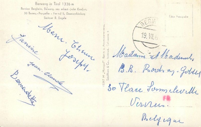 Postcard Austria Berwang in Tirol Bergheim 1960s