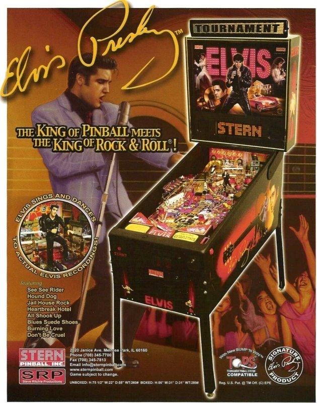 Elvis Presley Pinball FLYER 2004 Original NOS Game Art The King Of Rock And Roll 