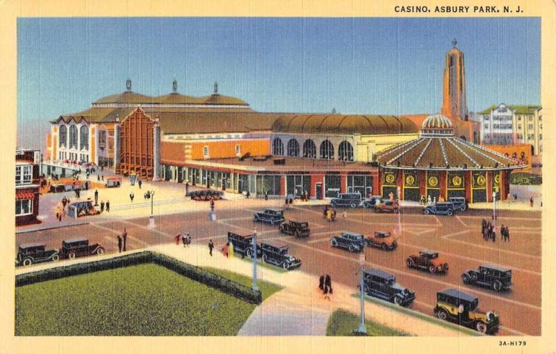 Asbury Park New Jersey Casino Birdseye View Antique Postcard K101957