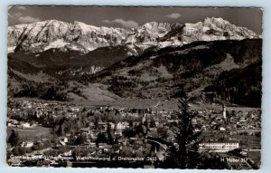 RPPC Garmisch Partenkirchen gegen Wettersteinwand GERMANY Postcard