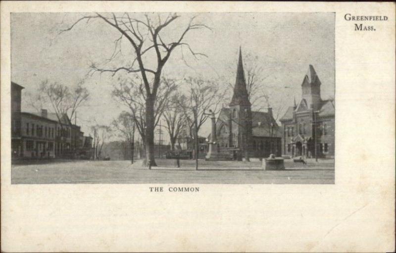 Greenfield MA The Common c1905 Postcard