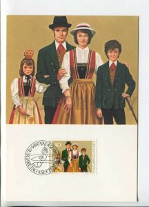 450283 Liechtenstein 1980 year First Day maximum card local costumes