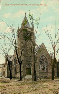 Vintage Postcard First Presbyterian Church Parkersburg WV Wood County