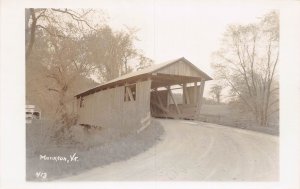 J75/ Monkton Vermont RPPC Postcard c1950s Covered Bridge 287