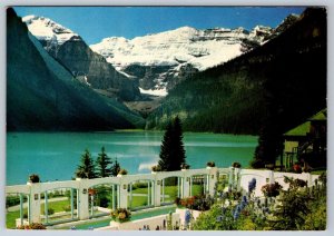 Lake Louise At Sunrise, Banff National Park, Alberta, Chrome Postcard