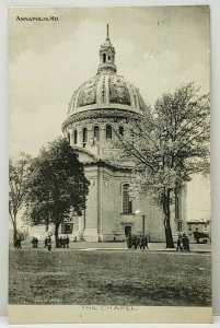 Annapolis Maryland The Chapel Geo W Jones Photo 1908 to Durham NH Postcard J6