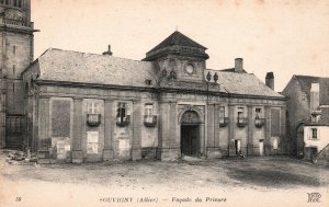 Vintage Postcard Allier Facade Du Prieure Worship Place Building Souvigny France