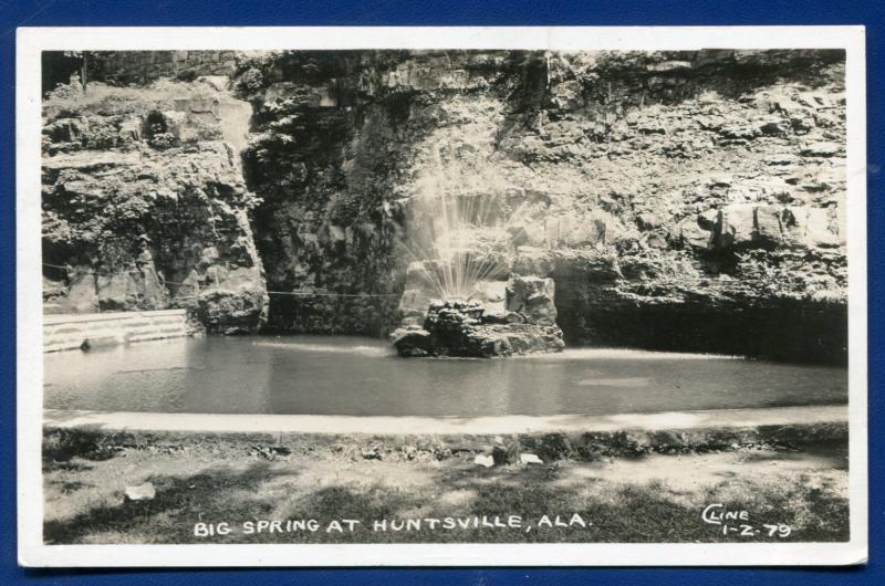 Big Spring at Huntsville Alabama al Real Photo Postcard RPPC