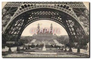 Old Postcard Paris Trocadero Eiffel Tower Perspective