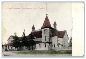c1905 Exterior View Enger-Kress Pocket Book Factory West Bend Wisconsin Postcard