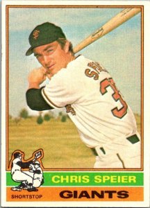 1976 Topps Baseball Card Chris Speier San Francisco Giants sk13450