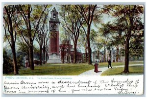 Providence Rhode Island RI Postcard The Carrie Tower Brown University 1908 Tuck