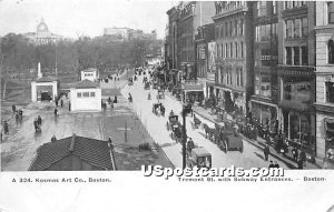 Tremont Street with Subway Entrances - Boston, Massachusetts MA  