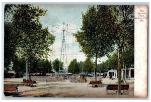 Kansas City Missouri Postcard The Electric Park Park Benches Scene 1908 Antique