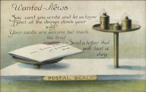 Post Office Related Postal Scale Weights Letter Poem c1910 POSTCARD