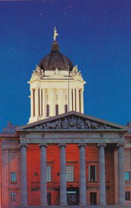 Canada Manitoba Winnipeg Parliament Buildings At Night