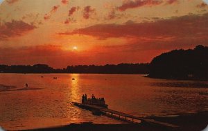 Vintage Postcard The Water Winter Wonderland Sunset Inland Lake State Michigan