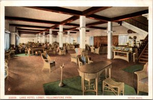 Postcard Lobby at Lake Hotel in Yellowstone National Park, Wyoming