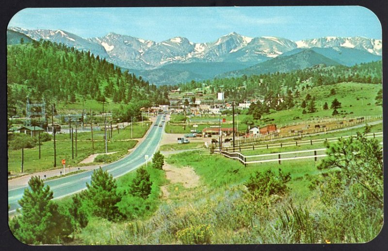 Colorado Approaching ESTES PARK Village on the Big Thompson Highway 1950s-1970s