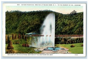 c1930's Geyser Mountain Fountain Blue Ridge Section Railway NC Vintage Postcard