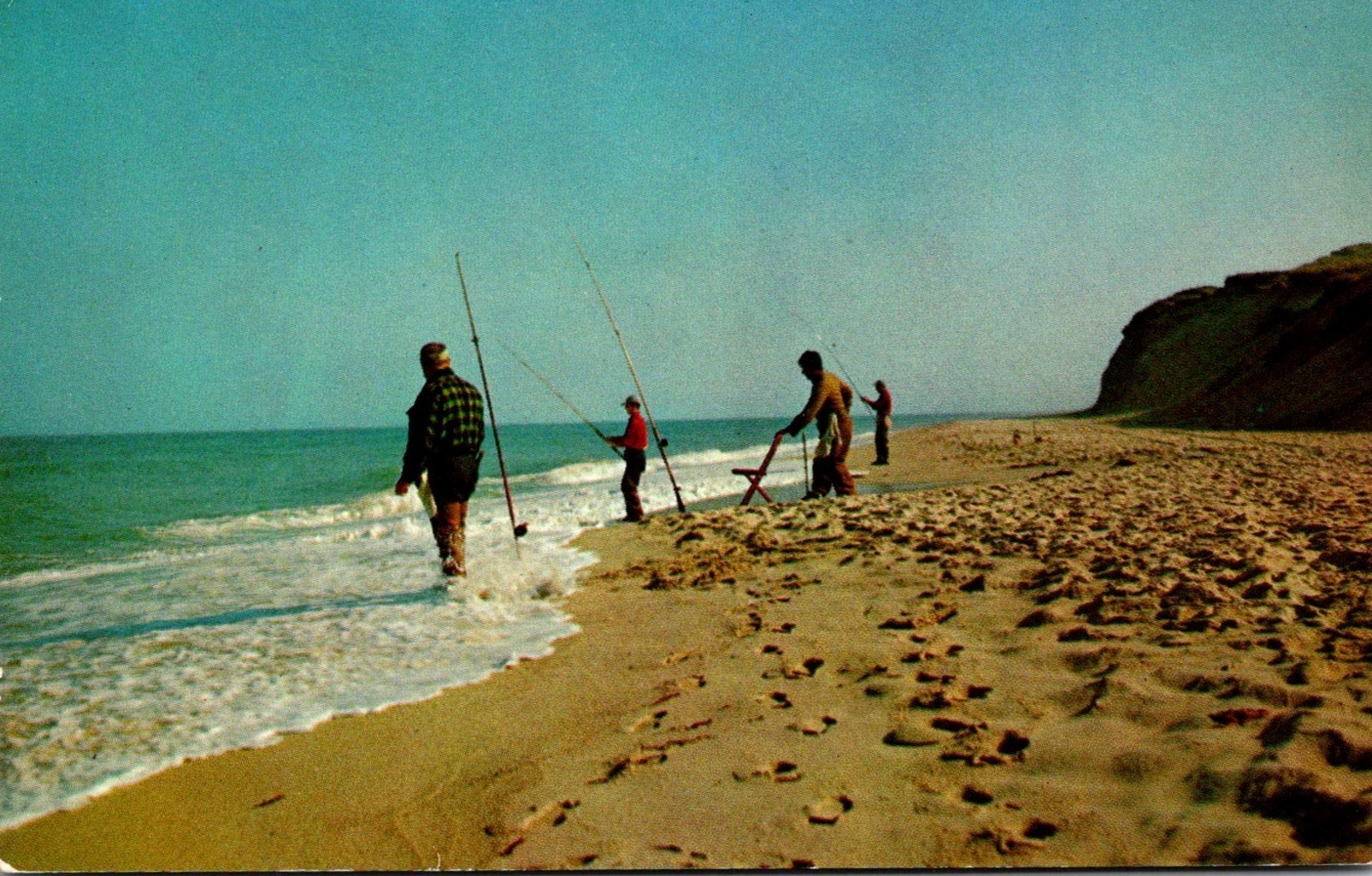 Massachusetts Cape Cod Truro Fishing Scene Surf Casting At