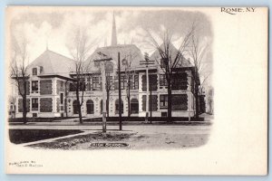 Rome New York Postcard High School Building Exterior View 1905 Vintage Unposted