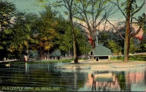 Indiana South Bend Scene In Leeper Park 1912