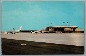 Postcard Birmingham AL c1974 Birmingham Municipal Airport Terminal Tarmac