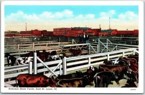 National Stockyards East Saint Louis Illinois IL Cattle Raising Postcard